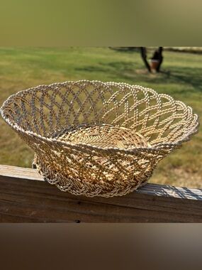 Vintage Woven Decorative Bowl - Gold